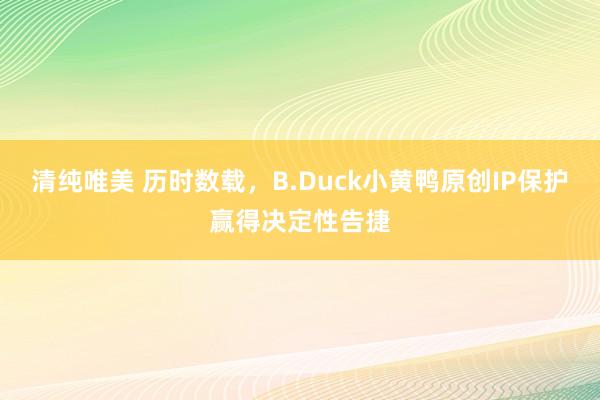 清纯唯美 历时数载，B.Duck小黄鸭原创IP保护赢得决定性告捷