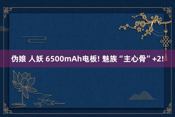 伪娘 人妖 6500mAh电板! 魅族“主心骨”+2!