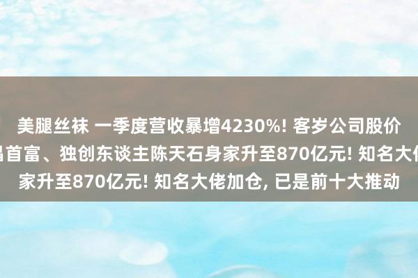 美腿丝袜 一季度营收暴增4230%! 客岁公司股价一度飙涨到818元， 南昌首富、独创东谈主陈天石身家升至870亿元! 知名大佬加仓， 已是前十大推动