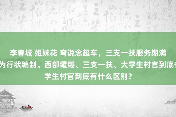 李春城 姐妹花 弯说念超车，三支一扶服务期满后可径直转为行状编制。西部缱绻、三支一扶、大学生村官到底有什么区别？
